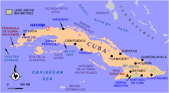 Map of Cuba
